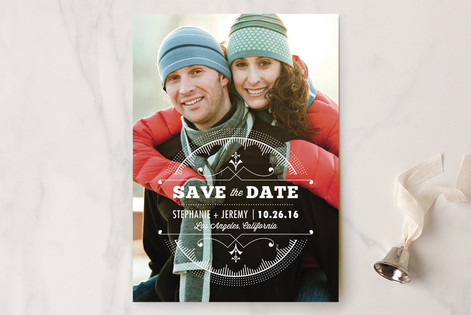 Sunburst Deco Emblem Save the Date Cards