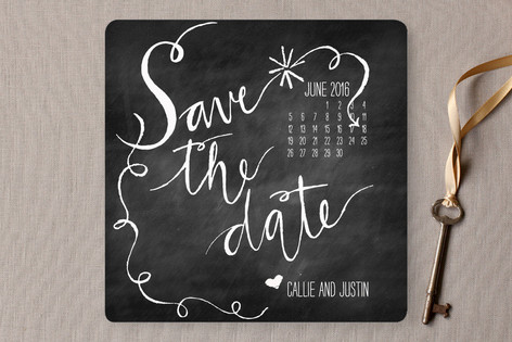 Chalk and Black Paper Save the Date Cards