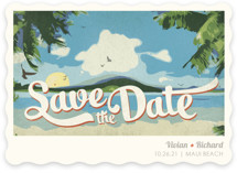 Vintage Tropical Save the Date Cards