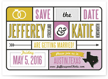 Typography & Icons Save the Date Cards
