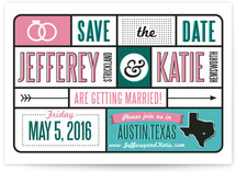 Typography & Icons Save the Date Cards