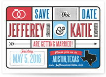Typography & Icons Save the Date Cards