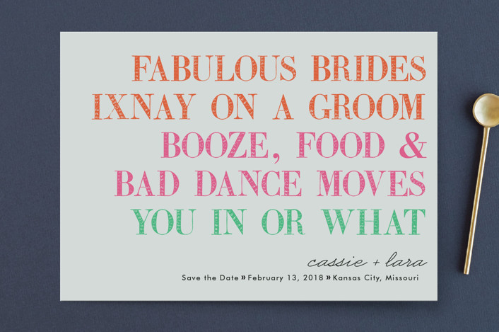 You in or What (Lesbian) Save the Date Cards