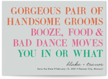You in or What (Gay) Save the Date Cards