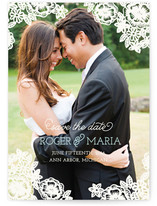 Floral Lace Save the Date Cards