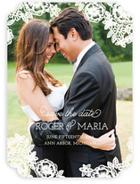 Floral Lace Save the Date Cards