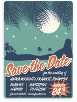 Retro Hawaii Save the Date Cards