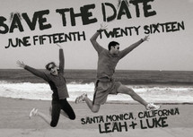 Boardwalk Stencil Save the Date Cards, by Alex Elko Design