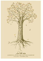 Carved Tree Save the Date Cards, by pottsdesign
