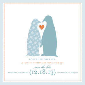 Penguins Save the Date Card by Pottsdesign