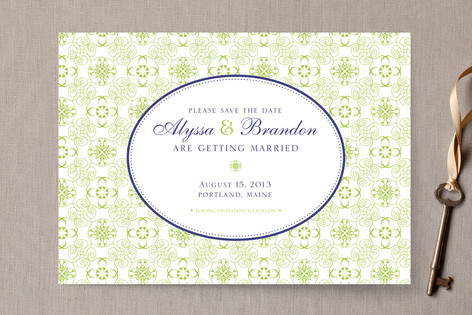 Brocade Frame Save the Date Cards