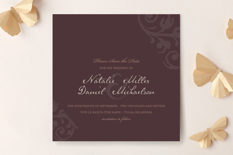Elegant Flourish Save the Date Cards