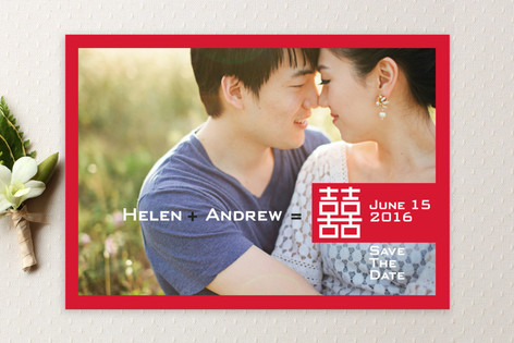 Double Happiness Save the Date Cards