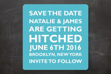 Hitched Square Save the Date Cards