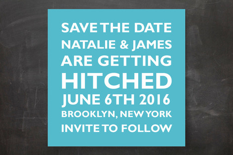 Hitched Square Save the Date Cards