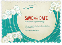BLOCK PRINT WAVES Save the Date Cards