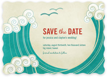 BLOCK PRINT WAVES Save the Date Cards
