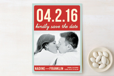 Float + Bold Date Save the Date Cards