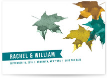 Painted Leaves Save the Date Cards