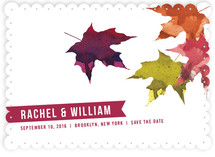 Painted Leaves Save the Date Cards