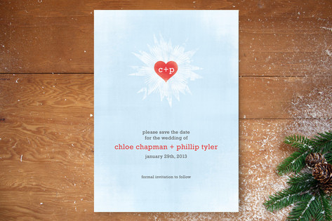 Winter Warmth Save the Date Cards You know what they say birds of a 