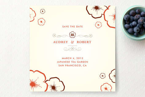 Plum Blossoms Save the Date Cards
