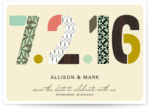 Pattern Numbers Save the Date Cards