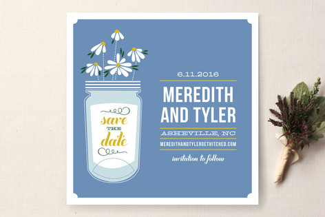 Wildflowers Mason Jar Save the Date Cards