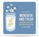 Wildflowers Mason Jar Save the Date Cards