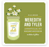 Wildflowers Mason Jar Save the Date Cards