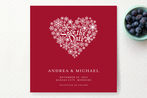 Snowy Heart Save the Date Cards