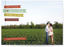 Stitched Flags Save the Date Cards