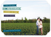 Stitched Flags Save the Date Cards