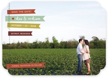 Stitched Flags Save the Date Cards