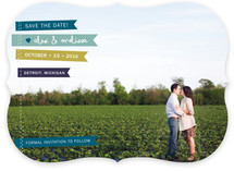 Stitched Flags Save the Date Cards