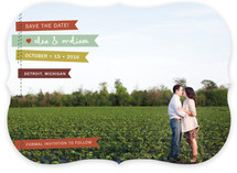 Stitched Flags Save the Date Cards