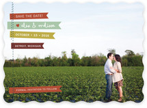 Stitched Flags Save the Date Cards