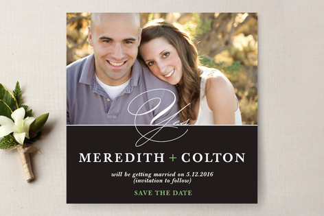 A Modern Yes Save the Date Cards