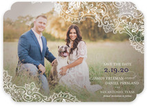 White Lace Save the Date Cards