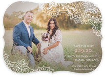 White Lace Save the Date Cards