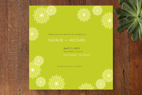 Modern Flowers Save the Date Cards