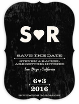 Black Veneer Save the Date Cards