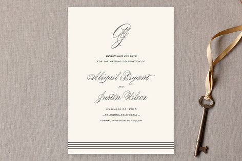 Script Monogram Save the Date Cards