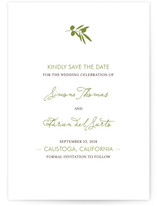 Simple Olive Save the Date Cards