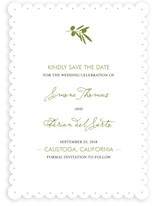 Simple Olive Save the Date Cards