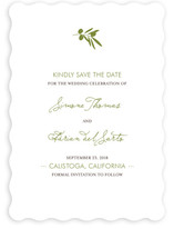Simple Olive Save the Date Cards