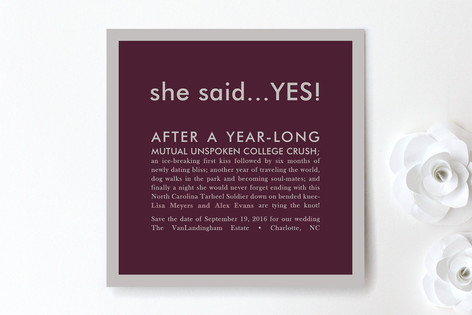 She Said Yes Save the Date Cards