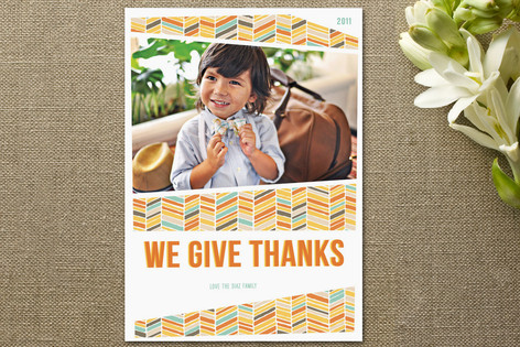 Herringbone Thanksgiving Thanksgiving Cards