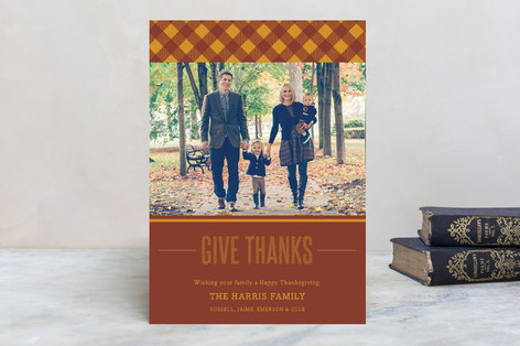 Thanks-gingham Thanksgiving Cards