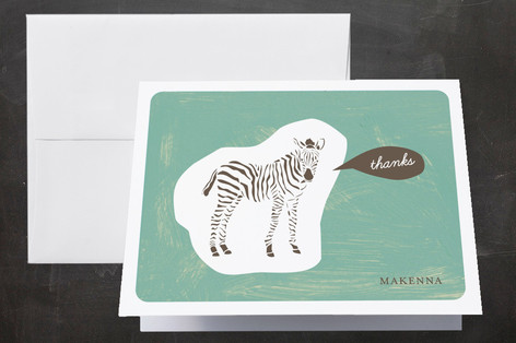 Zebra Cutout Thank You Cards